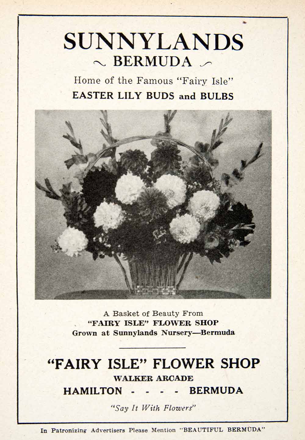 1947 Ad Fairy Isle Flower Shop Hamilton Bermuda Nursery Floral Botanical XGZA6
