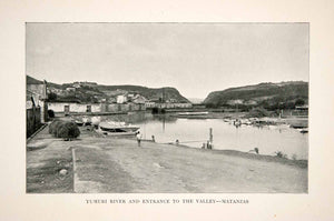 1898 Print Cuba Republic Caribbean Yumuri River Valley Matanzas Boat XGZA7