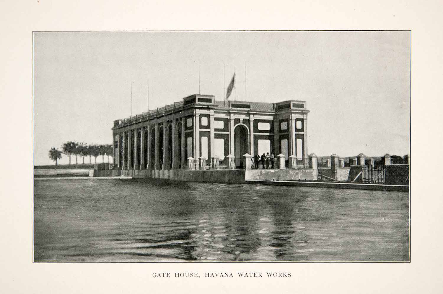 1898 Print Cuba Republic Caribbean Gate House Havana Water Works Building XGZA7