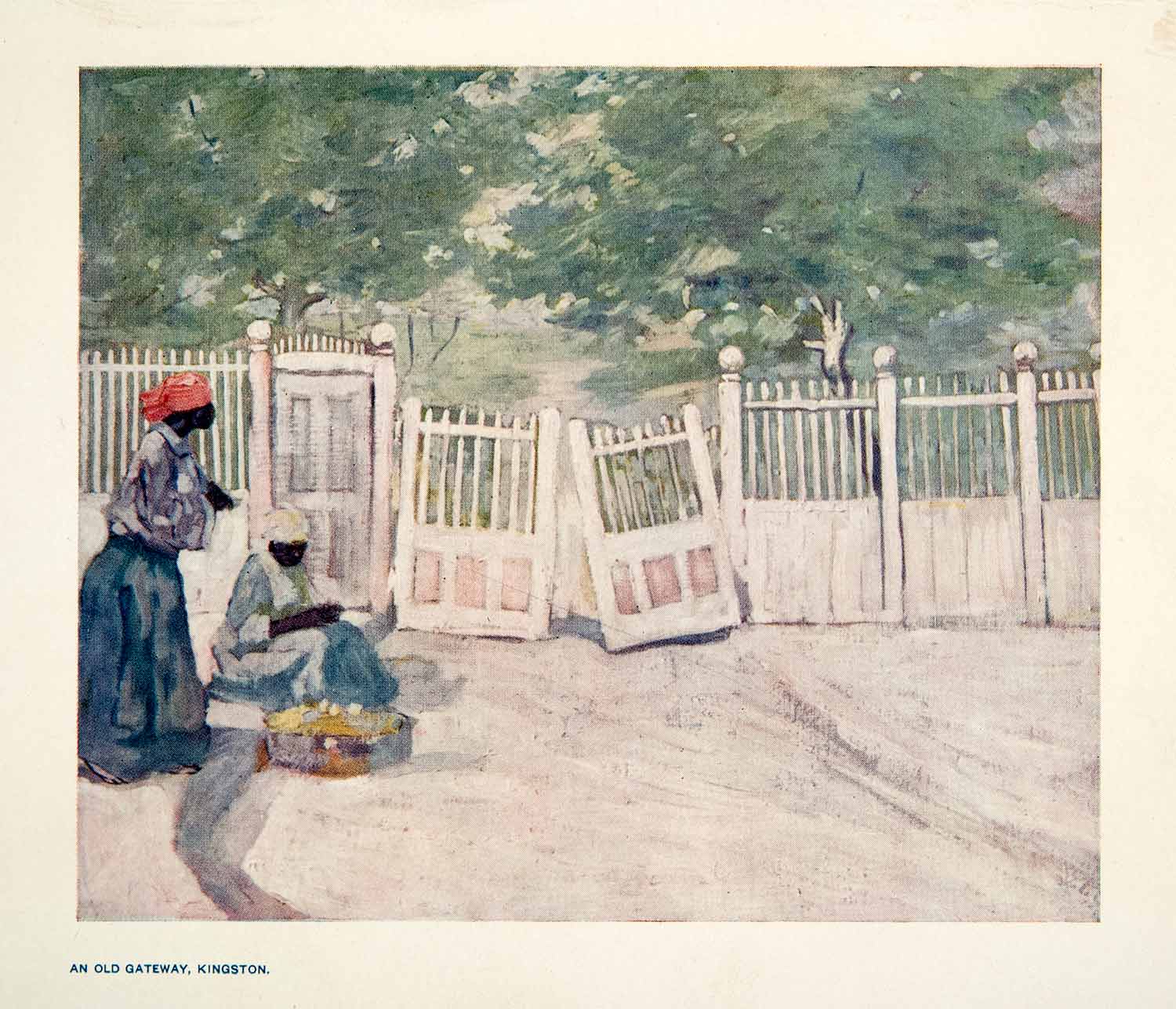 1906 Color Print Old Gateway Kingston Jamaica Indigenous People Black XGZA8