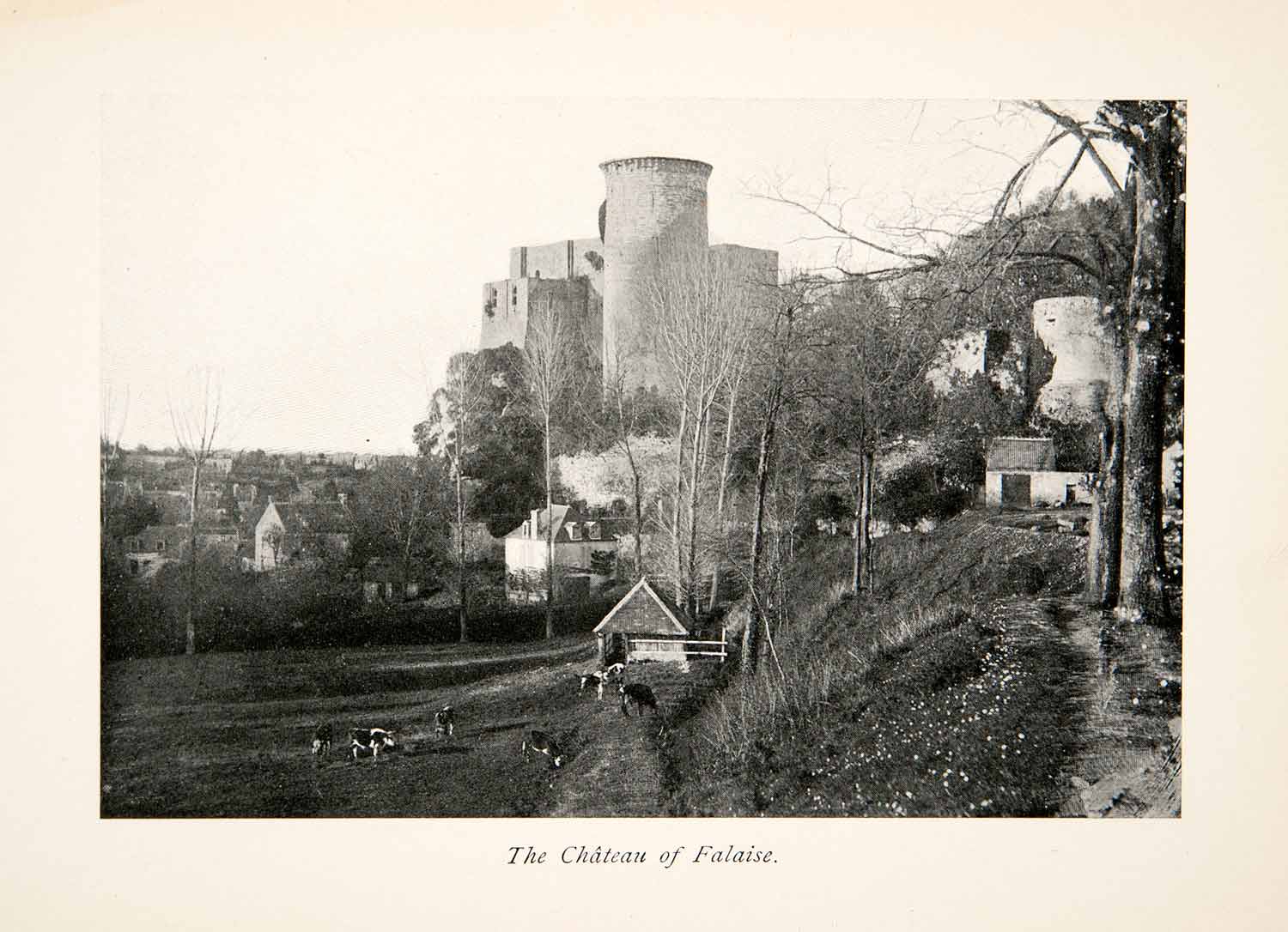 1900 Print Chateau Falasie France Fortress Medieval Cityscape Landscape XGZB2