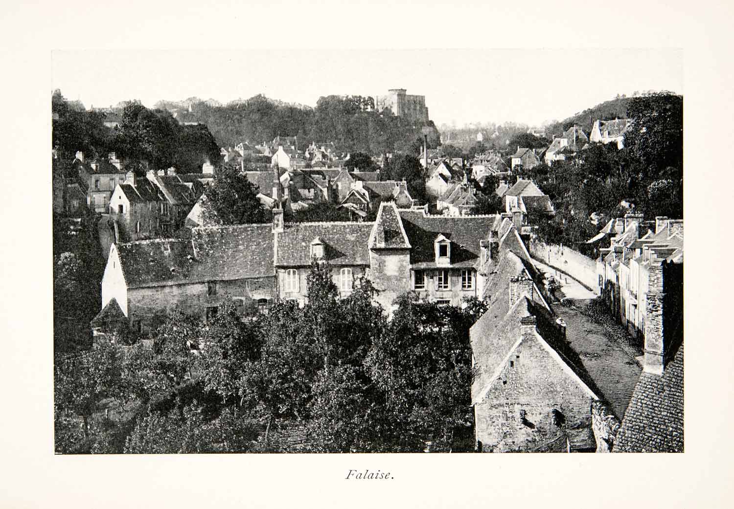 1900 Print Falasie Calvados Basse-Normandie France Cityscape Landscape XGZB2