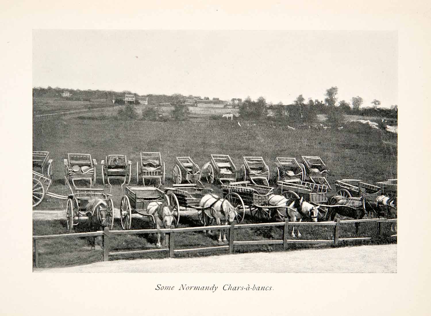 1900 Print Normandy Charabancs Horse Drawn Vehicle Carriage France XGZB2