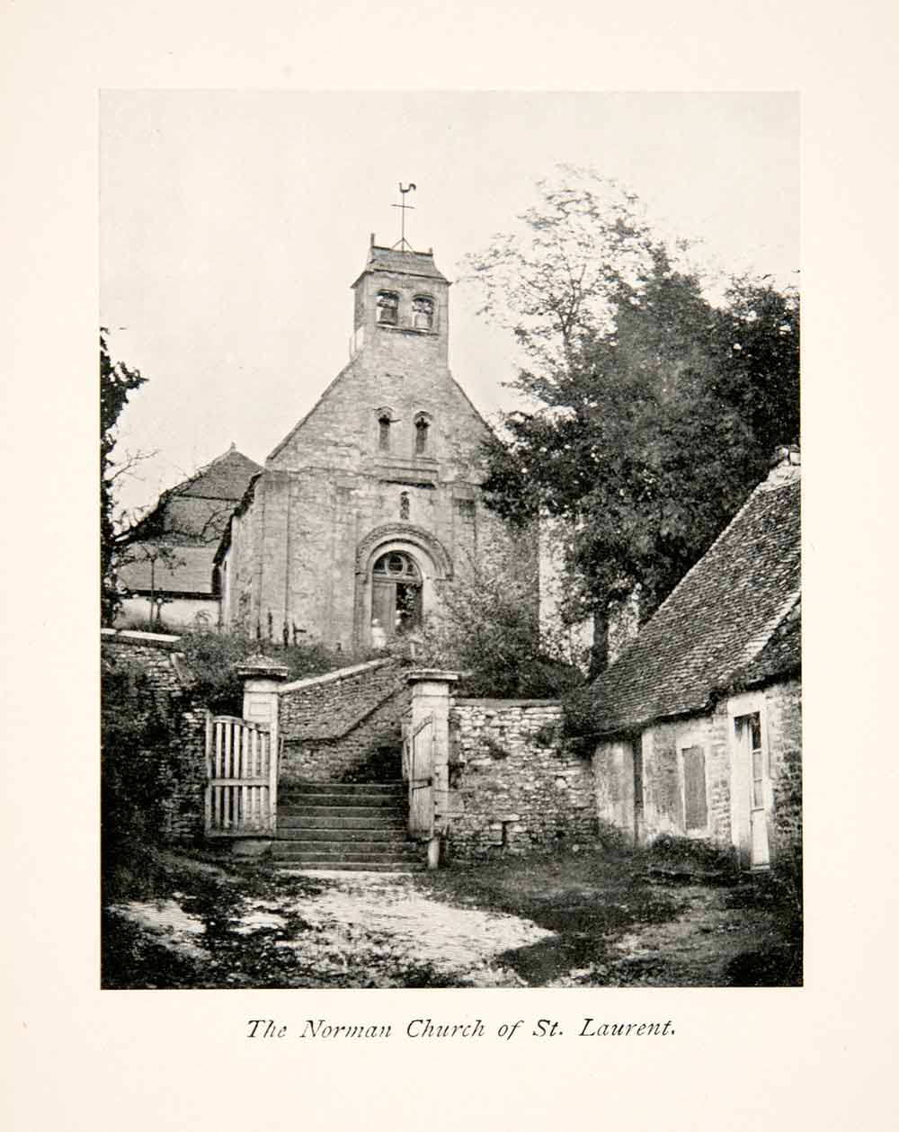 1900 Print Norman Church Saint Laurent France Religion Historic Falasie XGZB2