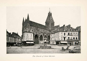 1900 Print Church Saint Gervais Falasie France Historic Famous Cityscape XGZB2
