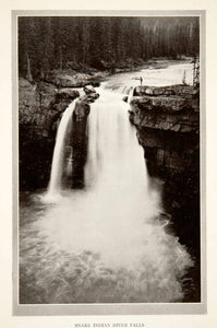 1926 Print Snake Indian River Waterfall Athabasca Jasper National Park XGZB5