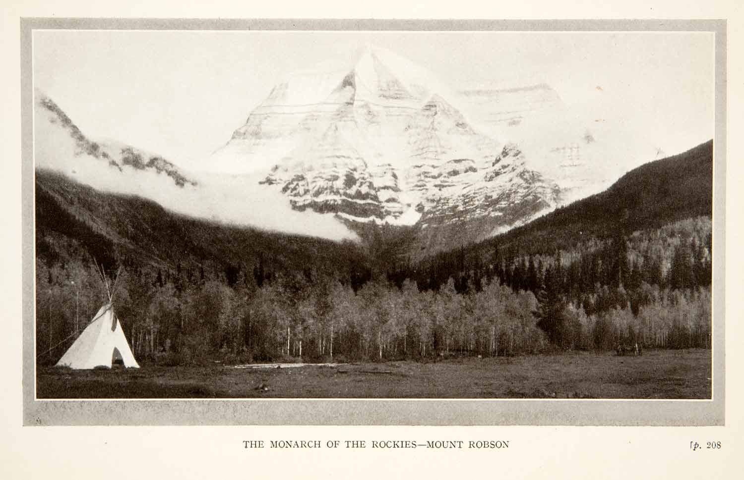 1926 Print Mountain Robson Provincial Park British Columbia Canada Rockies XGZB5