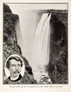 1925 Print Victoria Falls Africa Waterfalls Dr. David Livingtstone XGZB6