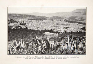 1925 Print Fez Fes Morocco Africa Moorish Mohammedan Cityscape Historic XGZB6