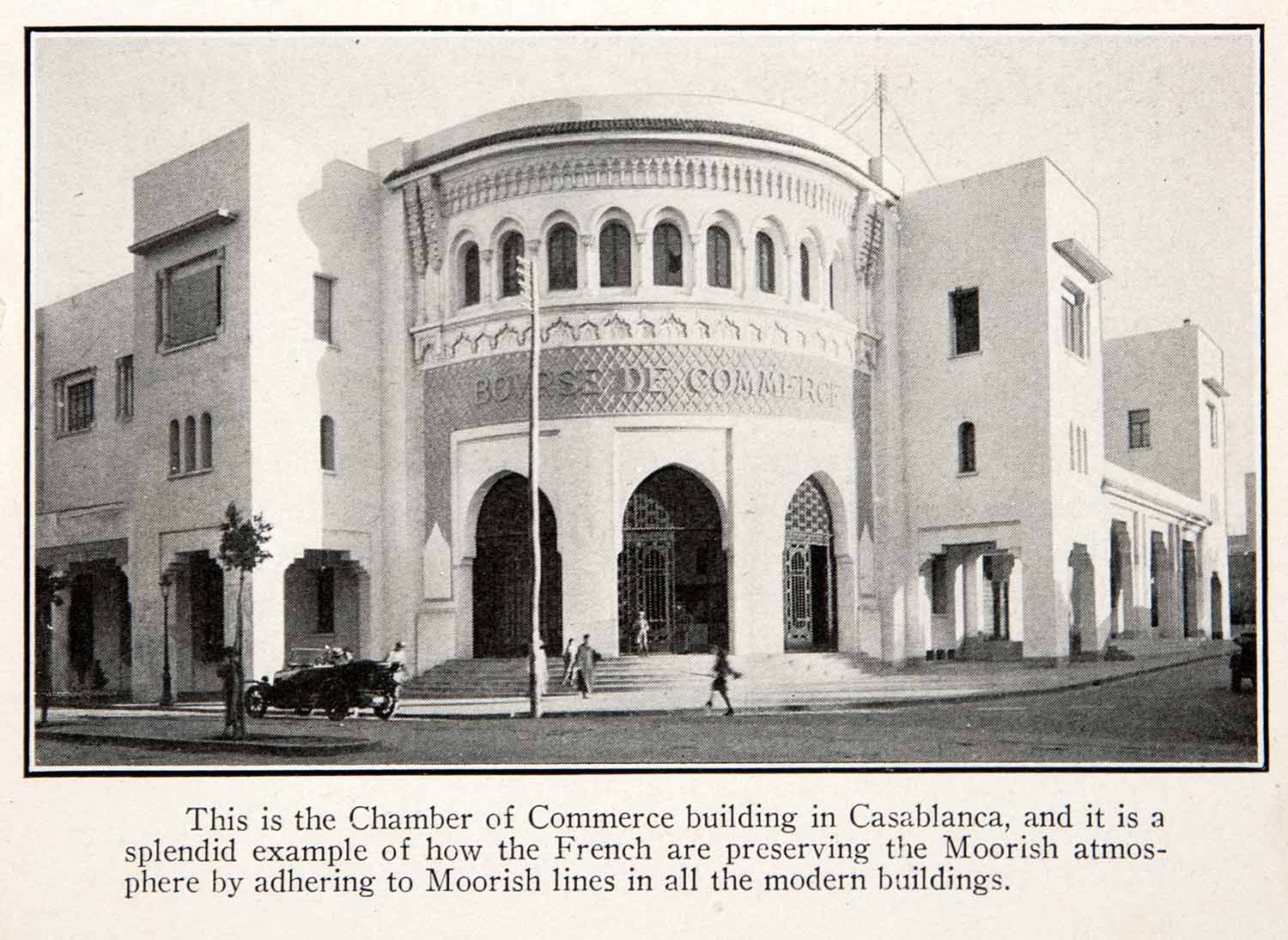1925 Print Moorish Building Casablanca Africa Chamber Commerce Morocco XGZB6