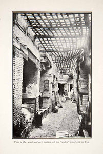 1925 Print Fez Fes Morocco Africa Wool Worker Trade Souks Market Historic XGZB6