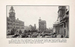 1925 Print Johannesburg Africa Civic Cityscape Town Hall Post Office XGZB6