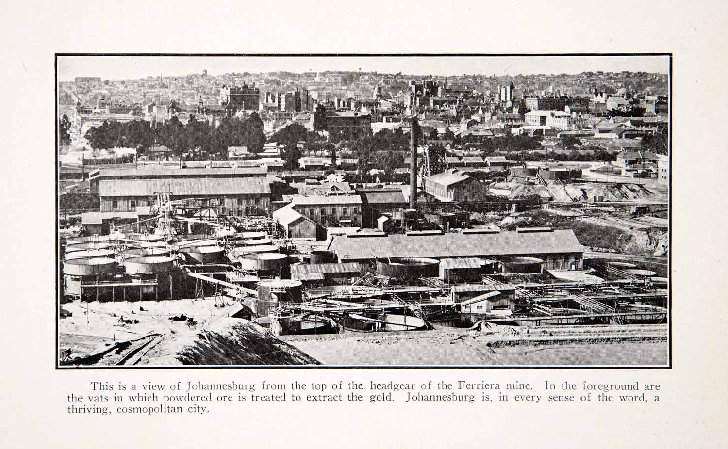1925 Print Historic Image Johannesburg Africa Cityscape Gold Industrial XGZB6