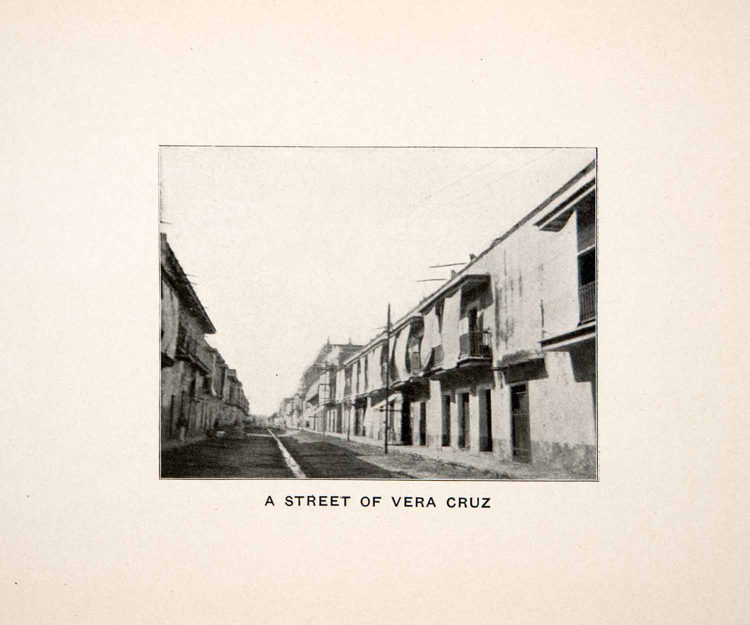 1906 Print Vera Cruz Mexico Streetscape Mexican Cityscape Historic Image XGZB8