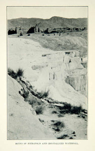 1927 Print Ruins Crystalized Waterfall Hierapolis Pamukkale Anatolia XGZC5