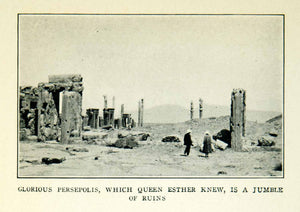 1927 Print Ruins Persepholis Ceremonial Capital Achaemenid Empire Iran XGZC5