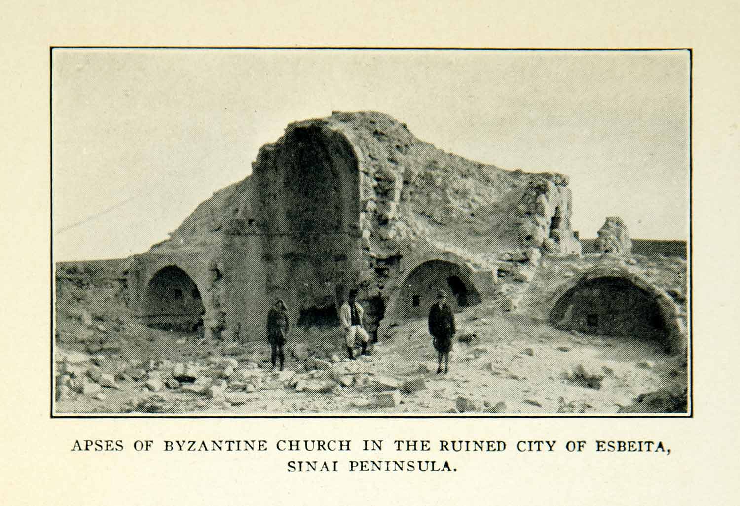 1927 Print Ruins Apses Byzantine Church Esbeita Sinai Peninsula Egypt XGZC5