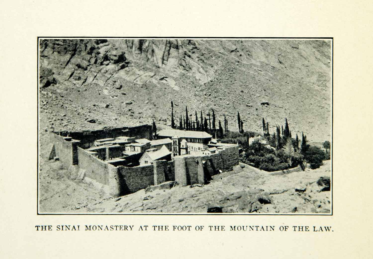 1927 Print Saint Catherine Monastery Sinai Peninsula Mount Egypt Africa XGZC5
