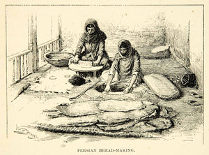 1891 Print Persian Breadmakers Bakers Women Traditional Flatbread Flour XGZC6