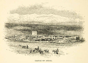 1891 Print Castle Ardal Herd Landscape Middle East Persia Iran Chaharmahal XGZC6