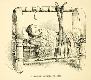 1891 Print Perso-Bakhtiari Cradle Baby Crib Infant Child Traditional Ties XGZC6