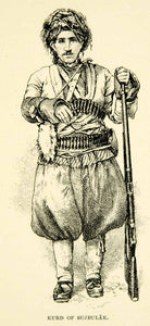 1891 Print Kurd Turkish Sujbulak Gun Rifle Traditional Costume Turban XGZC6