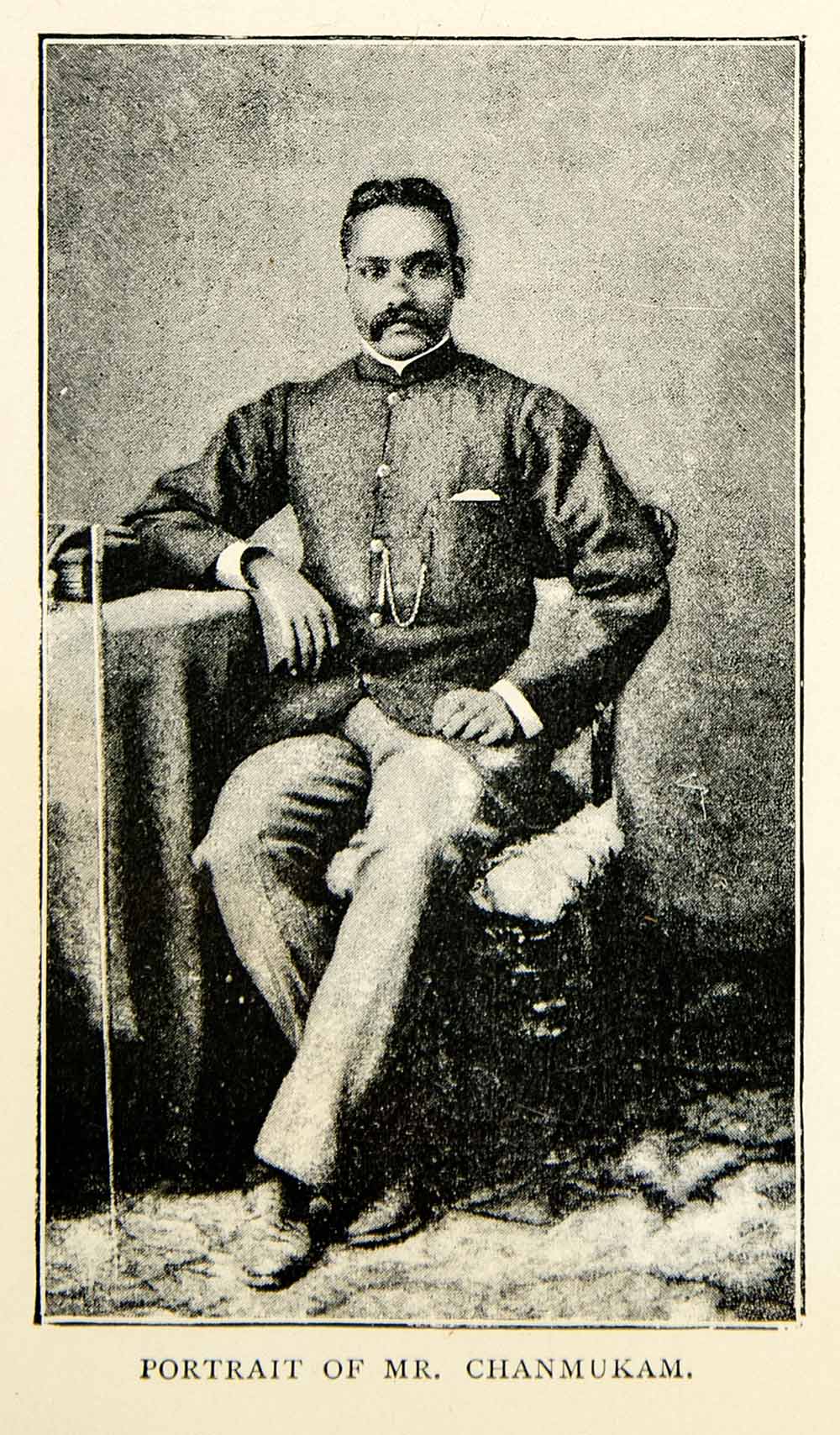 1890 Print Portrait Chanmukam Missionary Teacher English Sri Lanka Ceylon XGZC8