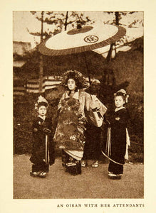 1925 Print Oiran Courtesan Costume Fashion Japanese Geisha Tayu XGZC9