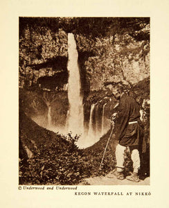 1925 Print Kegon Waterfall Nikki Elderly Man View Natural History Cascade XGZC9