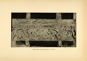 1890 Wood Engraving Children Niobe Destruction Apollo Artemis Greek Deities XHA1