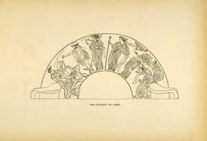 1890 Wood Engraving Paris Judgment Painting Hiero Vase Athena Aphrodite XHA1