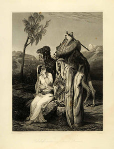 1849 Copper Engraving Camel Rebekah Isaac Gifts Kelley Hornace Vernet XHA2