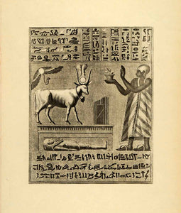 1903 Photogravure Hathor Cow Mummy Offering Priest Hieroglyphic Chaldea XHA3