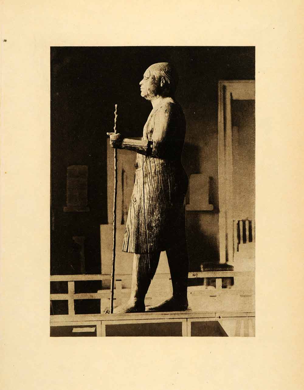 1903 Photogravure Sheikh Beled Giza Museum Wood Statue Ka Aper Mariette XHA3