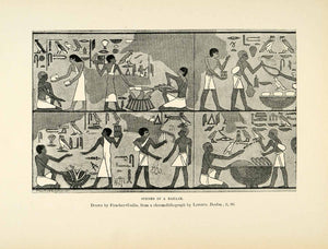1903 Print Bazaar Faucher-Gudin Lepsius Denkm Trade Hieroglyphics Egypt XHA3