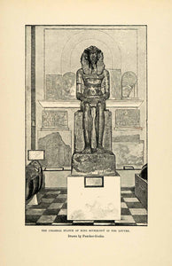 1903 Print Louvre Statue Sovkhotpu Faucher-Gudin Khaneferre Sobekhotep XHA3