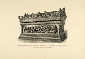 1903 Print Bas Relief Alexander Sarcophagus Darius Battle Issus Osman XHA3