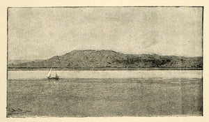 1903 Print Boudier Golenischeff Thebes Luxor Nile River Boat Landscape XHA3