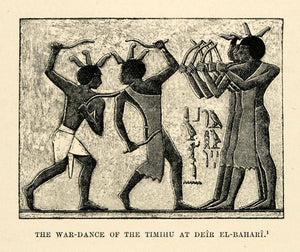 1903 Print War-Dance Timihu Deir El-Bahari Faucher-Gudin Luxor Egypt XHA3