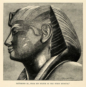 1903 Print Pharaoh Thutmose III Statue Faucher-Gudin Egypt Turin Museum XHA3