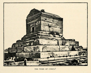 1903 Print Cyrus Faucher-Gudin Iran Pasargadae Limestone UNESCO World XHA3 - Period Paper
