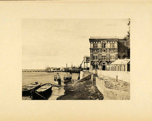 1904 Photogravure Khedive Palace Bulak Harbor Boat Mediterranean XHA4