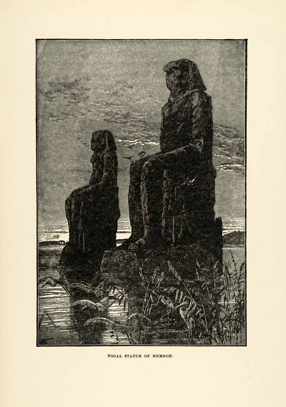 1904 Print Vocal Colossi Memnon Amenhotep Thebes Necropolis Nile Egypt XHA4