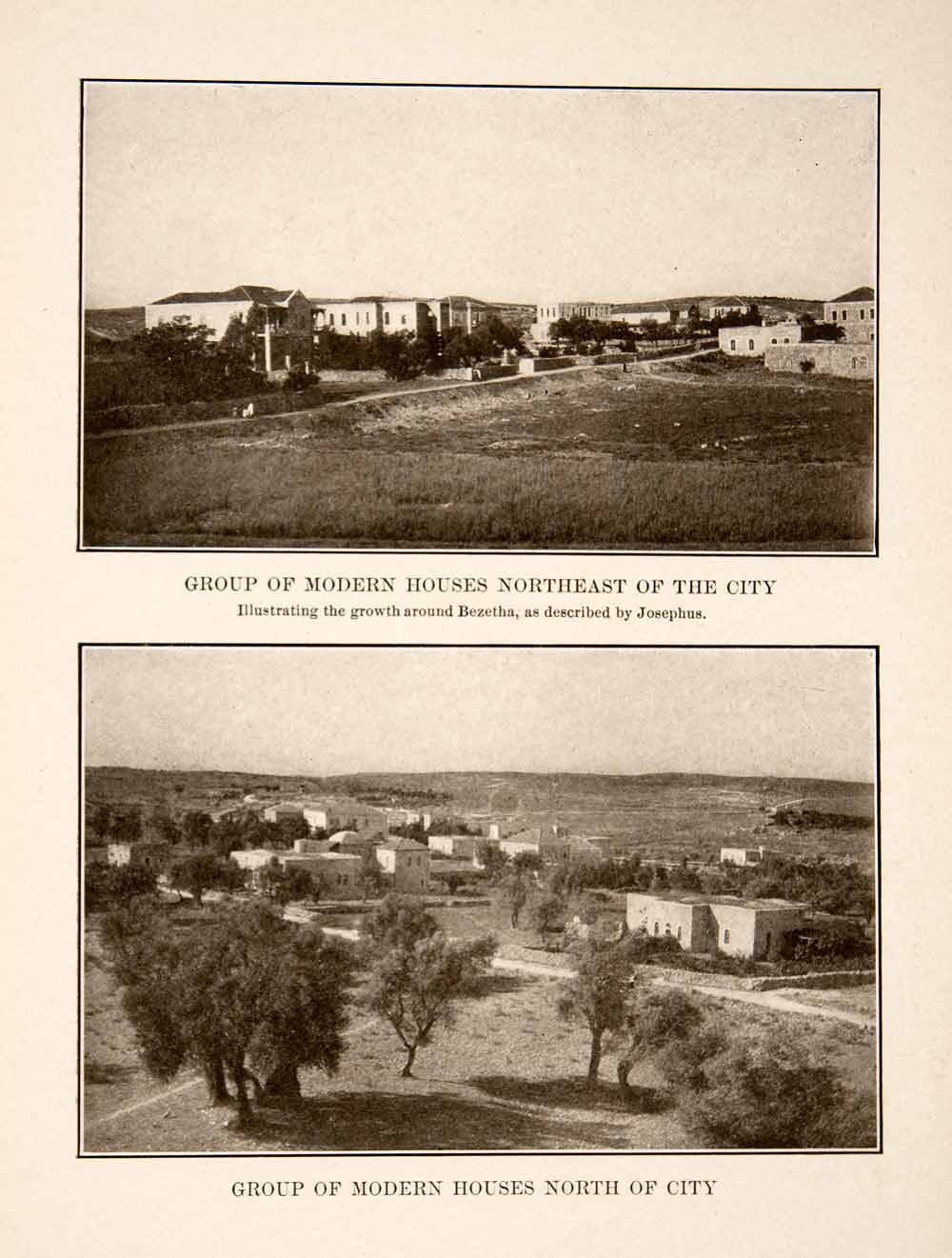 1908 Print Bezetha Jerusalem Israel Housing Development Desert Middle East XHA7