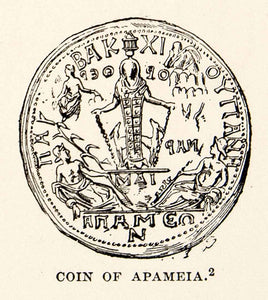 1890 Print Apameia Apamea Syria Ancient Coin Relic Artifact Currency XHB2