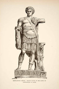 1890 Wood Engraving (Photoxylograph) Sculpture Roman Emperor Constantine XHB3