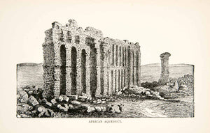 1895 Print African Aqueduct Ruins Carthage Water Supply Bricks Channel XHB5
