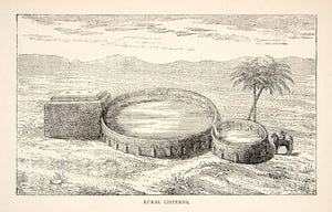 1895 Print Rural Cisterns Desert Water Trees Receptacle Liquids Rainwater XHB5