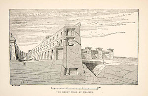 1895 Print Great Wall Thapsus Ancient Carthage Phoenicians Byzacena Roman XHB5