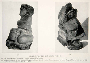 1929 Print Statue Isin Larsa Gula Throne Nin-gal Ennanatum Ishme
